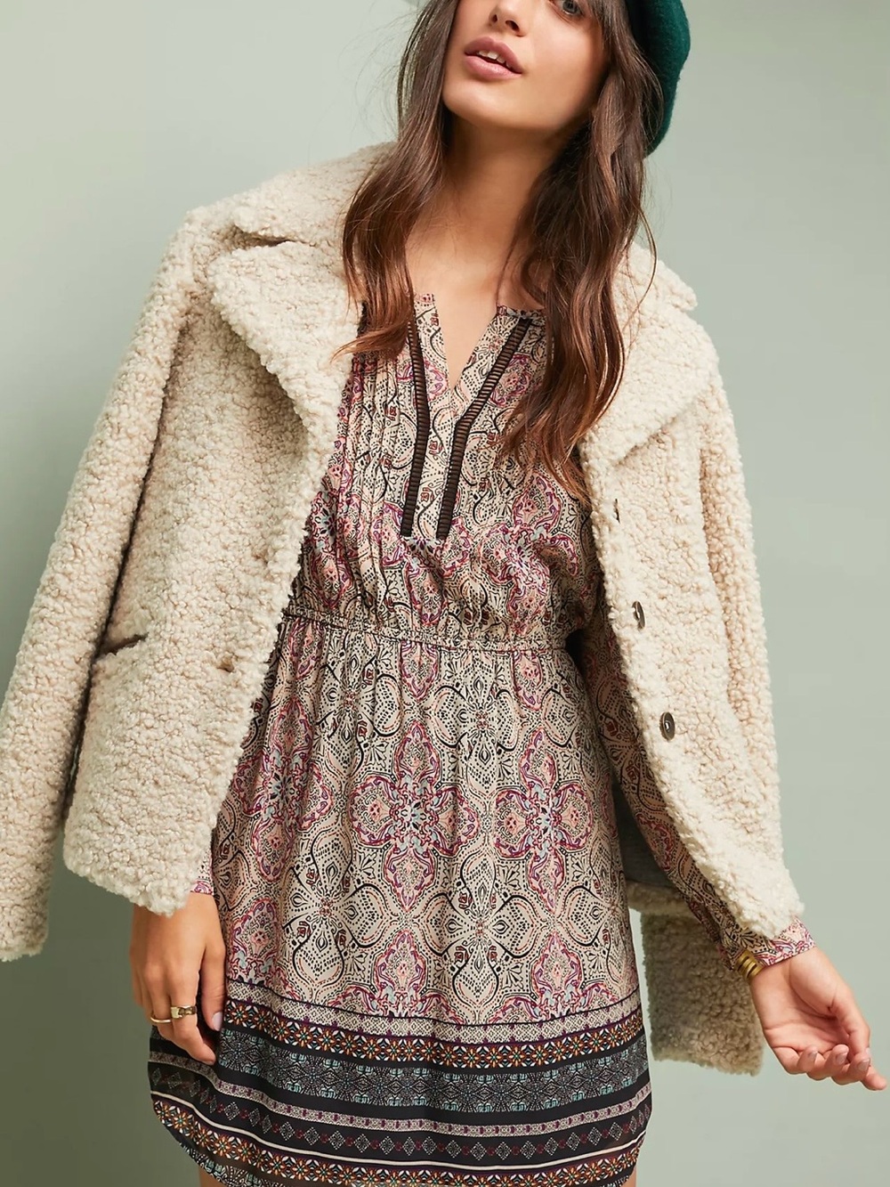 Maeve For Anthropologie Phoenicia Paisley Long-Sleeve Boho Dress View 2